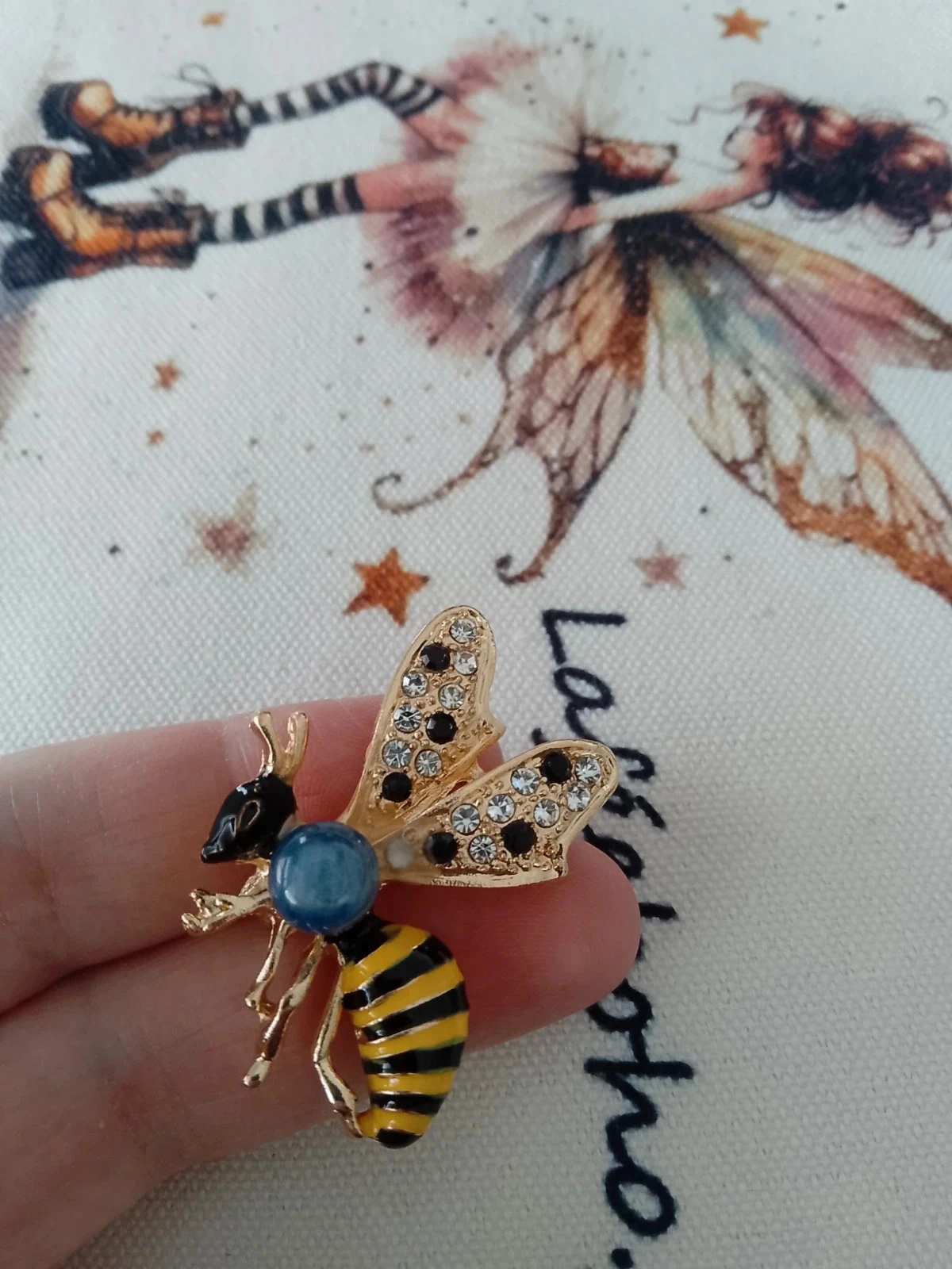Broche de vespa de pedra de kyanite azul natural – photo 2